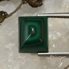 Malachite Vert moyen naturelle Baquette, 6.17 ct, Opaque