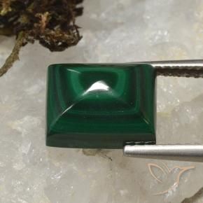 Malachite Vert moyen naturelle Baquette, 6.17 ct, Opaque