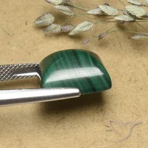 Malachite Vert moyen naturelle Baquette, 13.91 ct, Opaque