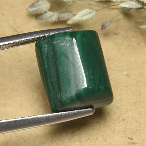 Malachite vert naturelle baguette, 12,75 ct, opaque