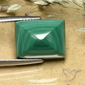 Malachite Vert naturelle Baquette, 16.70 ct, Opaque