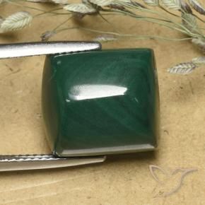 Malachite Vert moyen naturelle Baquette, 20.38 ct, Opaque