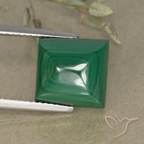 Malachite Vert naturelle Carré, 9.52 ct, Opaque