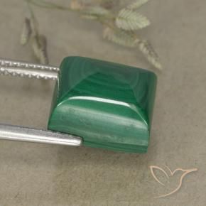 Malachite Vert naturelle Carré, 9.52 ct, Opaque