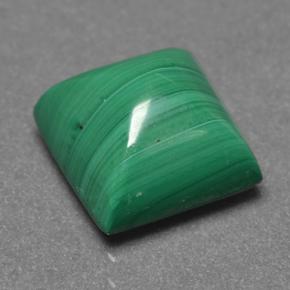 Malachite vert naturelle carré, 4,58 ct, opaque