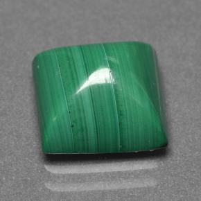 Malachite vert naturelle carré, 4,58 ct, opaque
