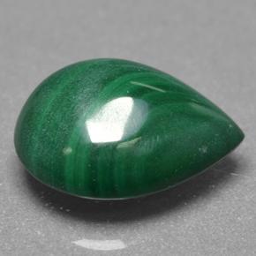 Malachite vert naturelle en forme de poire, 3,90 ct, opaque