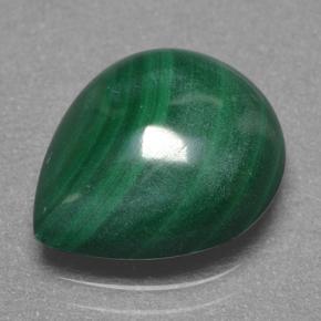 Malachite vert naturelle en forme de poire, 3,90 ct, opaque