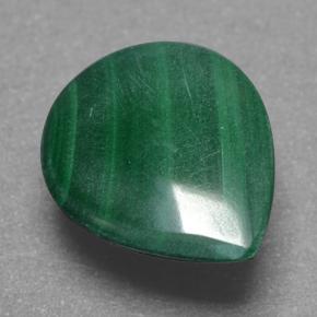 Malachite vert naturelle en forme de poire, 3,90 ct, opaque