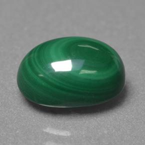 Malachite vert naturelle coupe ovale, 4,40 ct, opaque