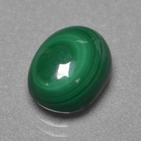Malachite vert naturelle coupe ovale, 4,40 ct, opaque
