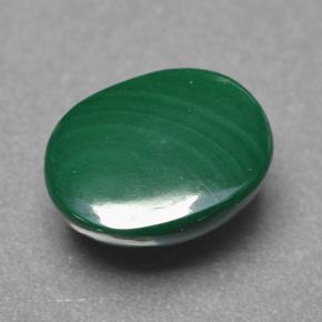 Malachite vert naturelle coupe ovale, 4,40 ct, opaque