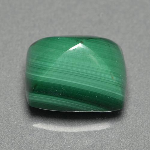 Malachite vert naturelle coupe coussin, 7,49 ct, opaque