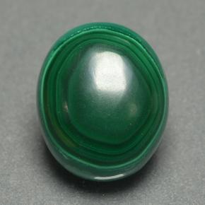 Malachite vert naturelle coupe ovale, 5,08 ct, opaque