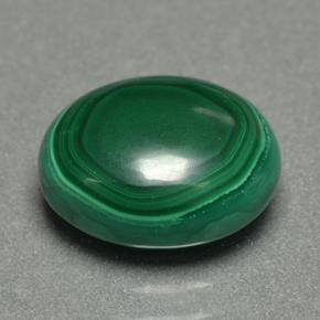 Malachite vert naturelle coupe ovale, 5,08 ct, opaque