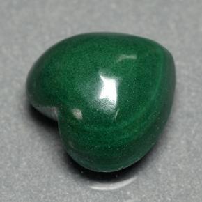 Malachite vert naturelle forme de coeur, 2,84 ct, opaque
