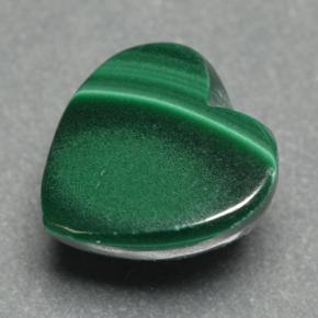 Malachite vert naturelle forme de coeur, 2,84 ct, opaque