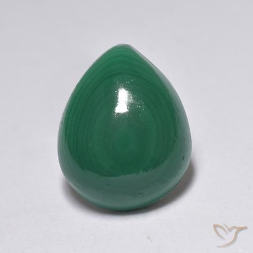 3.26ct Naturel Vert moyen Malachite, En forme de poire, Opaque
