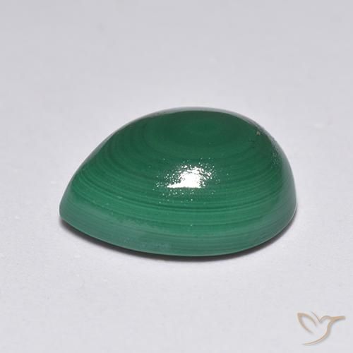 Malachite Vert moyen naturelle En forme de poire, 3.26 ct, Opaque