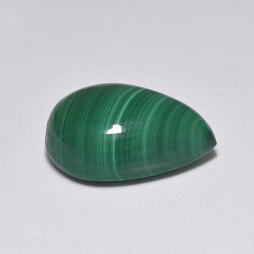 Malachite vert naturelle en forme de poire, 2,51 ct, opaque