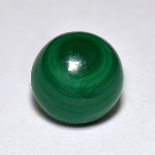 Malachite vert naturelle coupe roude, 2,28 ct, opaque