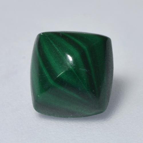 Malachite vert naturelle coupe coussin, 1,69 ct, opaque