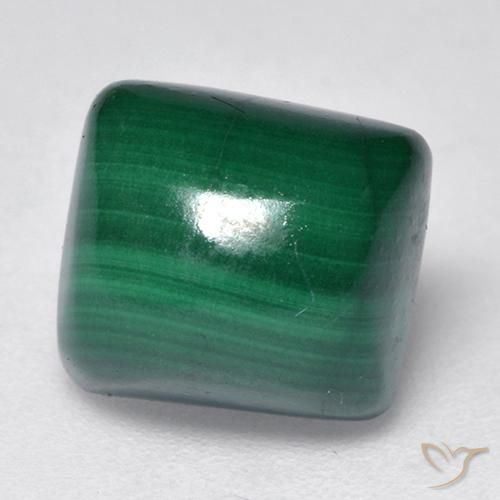 Malachite Vert moyen naturelle Coussin, 3.82 ct, Opaque