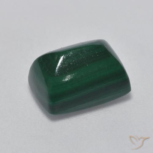 Malachite Vert moyen naturelle Baquette, 5.28 ct, Opaque