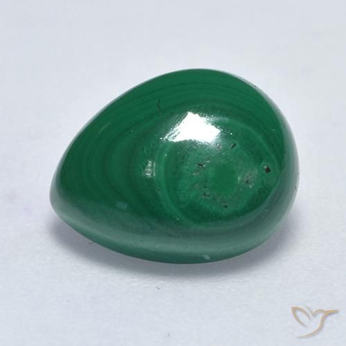 Malachite Vert naturelle En forme de poire, 3.72 ct, Opaque