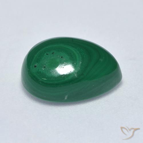 Malachite Vert naturelle En forme de poire, 3.72 ct, Opaque