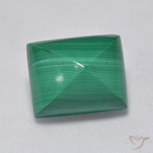 5.37ct Naturel Vert Malachite, Baquette, Opaque