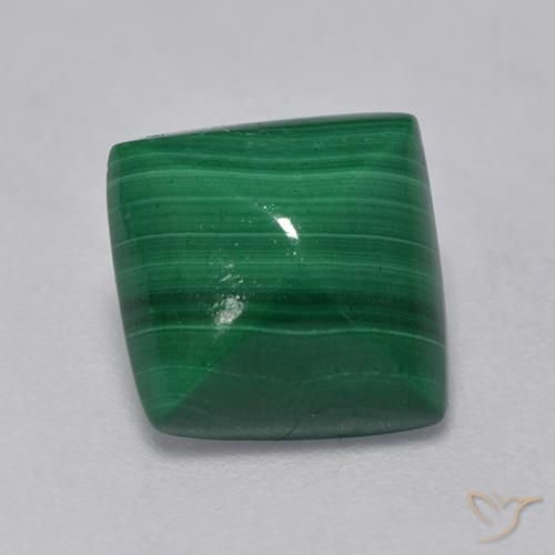 3.66ct Naturel Vert Malachite, Carré, Opaque