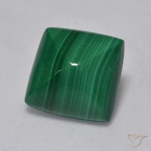 Malachite Vert naturelle Carré, 3.66 ct, Opaque