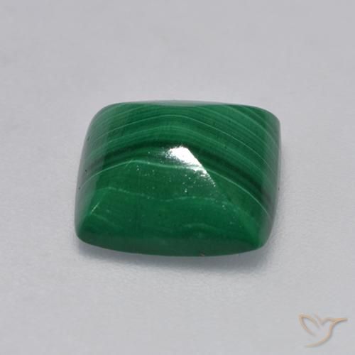 Malachite Vert naturelle Carré, 3.66 ct, Opaque