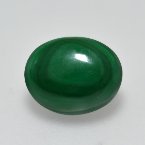 Malachite vert naturelle coupe ovale, 2,51 ct, opaque