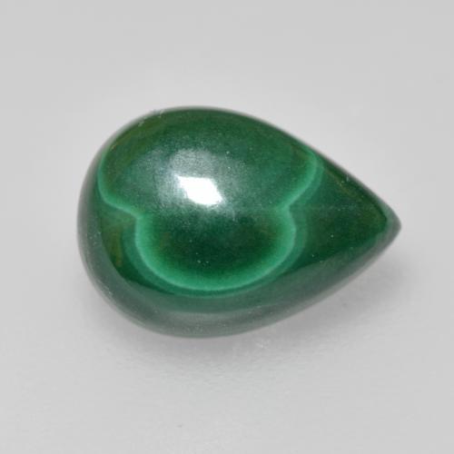 Malachite vert naturelle en forme de poire, 2,58 ct, opaque