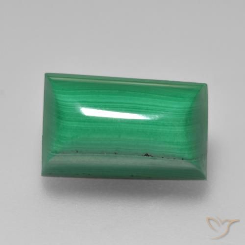 7.26ct Naturel Vert Malachite, Baquette, Opaque