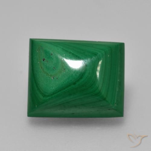 6.12ct Naturel Vert moyen Malachite, Baquette, Opaque