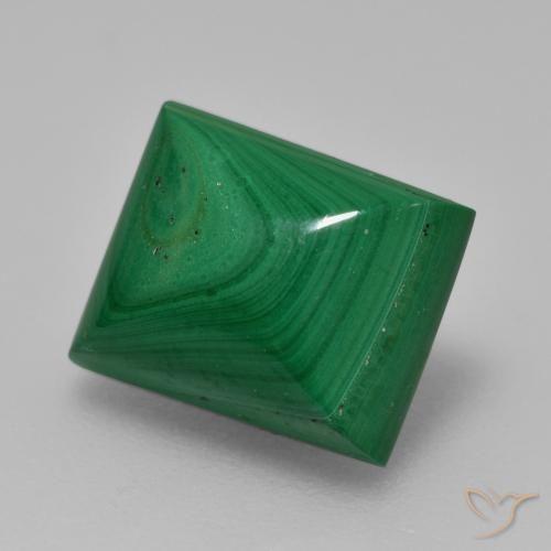 Malachite Vert moyen naturelle Baquette, 6.12 ct, Opaque