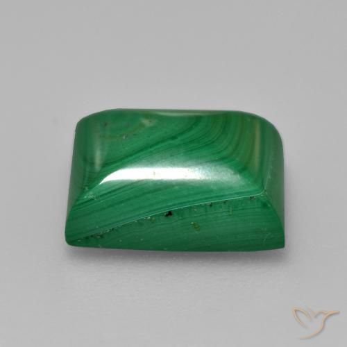 Malachite Vert moyen naturelle Baquette, 6.12 ct, Opaque