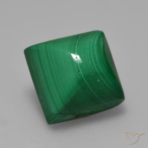 Malachite Vert moyen naturelle Carré, 5.85 ct, Opaque