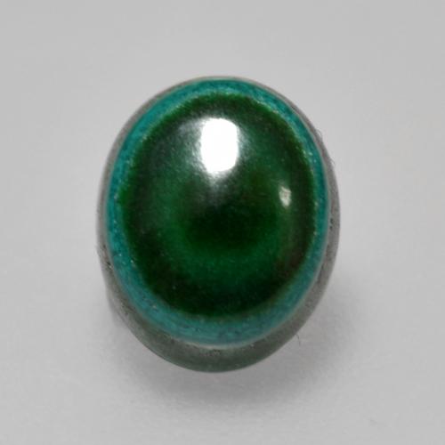 Malachite vert naturelle coupe ovale, 1,42 ct, opaque
