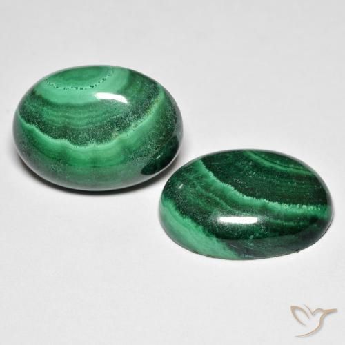 Achetez naturel 28,50ct vert malachite gems, coupe ovale, en provenance congo chez gemselect. en stock, livraison internationale!