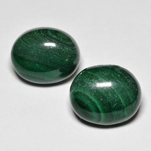 Achetez naturel 13.95ct Vert foncé Malachite gems, Coupe ovale, En provenance Congo chez GemSelect. En stock, livraison internationale!
