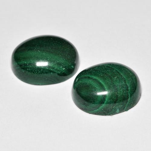 Achetez naturel 13.95ct Vert foncé Malachite gems, Coupe ovale, En provenance Congo chez GemSelect. En stock, livraison internationale!