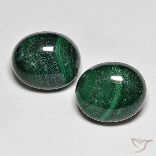 Achetez naturel 14,74ct vert malachite gems, coupe ovale, en provenance congo chez gemselect. en stock, livraison internationale!