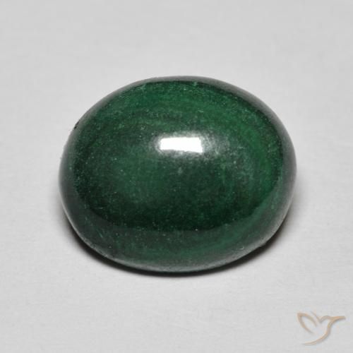 Malachite Vert moyen naturelle ovale, 5.60 ct, Opaque