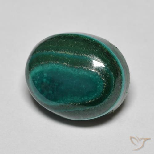 Malachite Vert pin naturelle ovale, 7.82 ct, Opaque