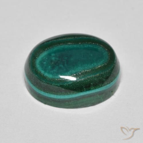 Malachite Vert pin naturelle ovale, 7.82 ct, Opaque