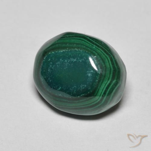 Malachite Vert pin naturelle ovale, 6.69 ct, Opaque